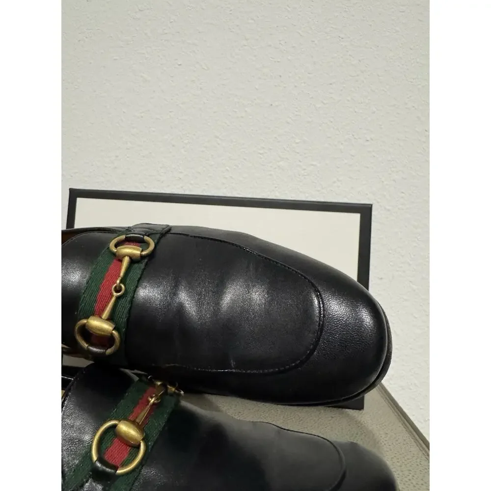 Gucci Mens Brixton Web Trimmed Horsebit Collapsible Heel Loafers Sz 8.5 $990